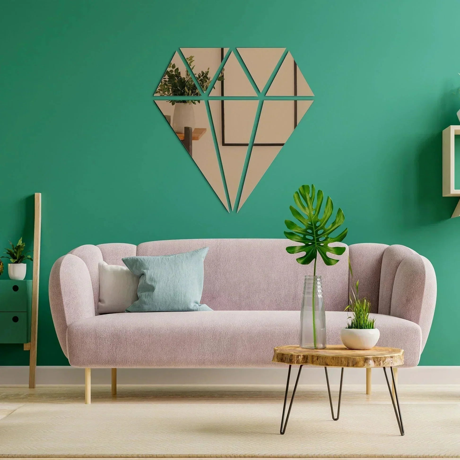 Diamond Shaped Acrylic Mirror Wall Stickers - Dwellus