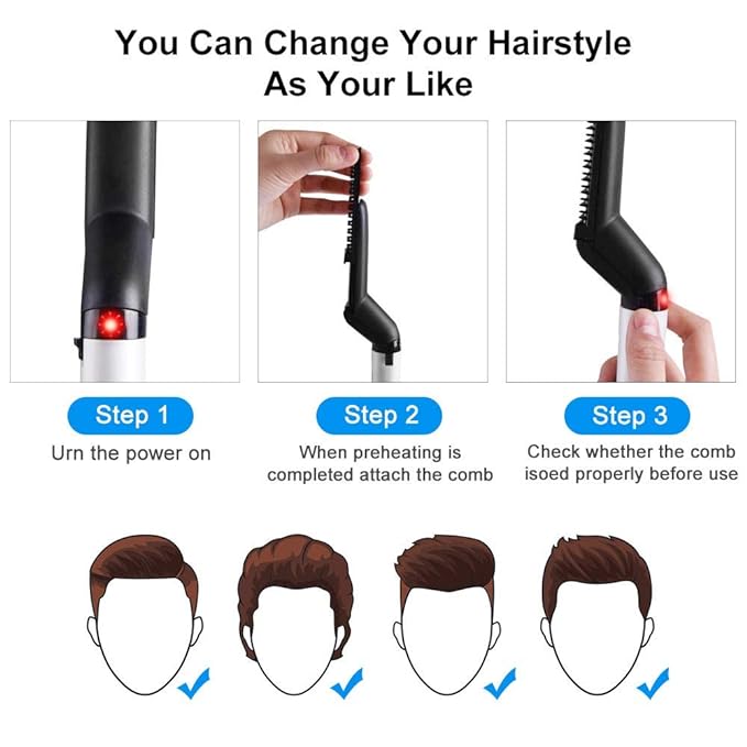 Electric Hair Straightener Comb For Men - Dwellus