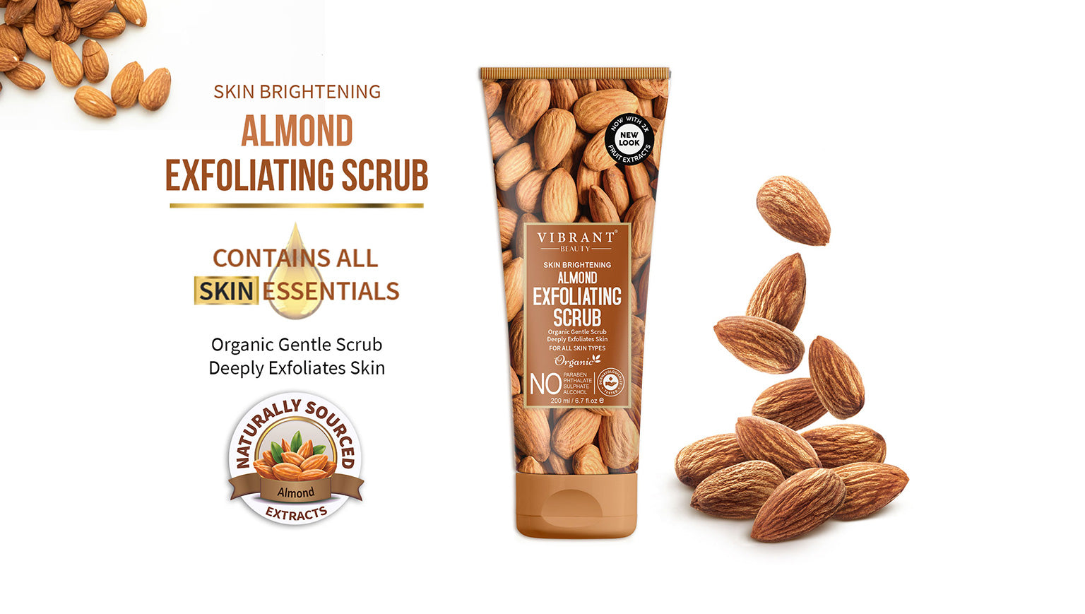 Vibrant Beauty Skin Brightening Almond Exfoliating Scrub