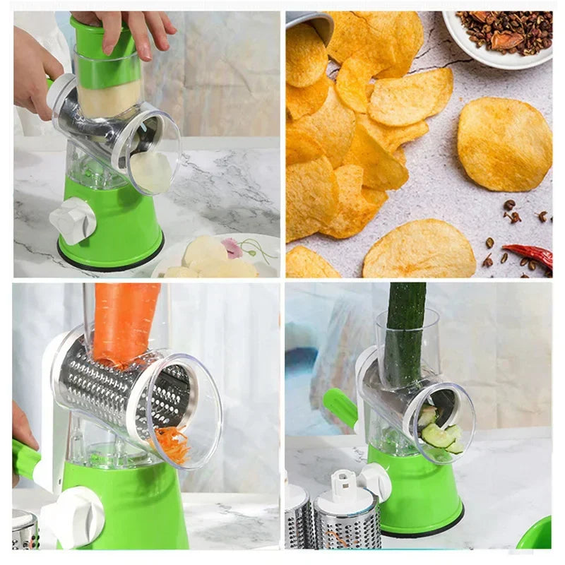 Multi-function 3 in 1 Drum Vegetable Cutter Slicer - Dwellus