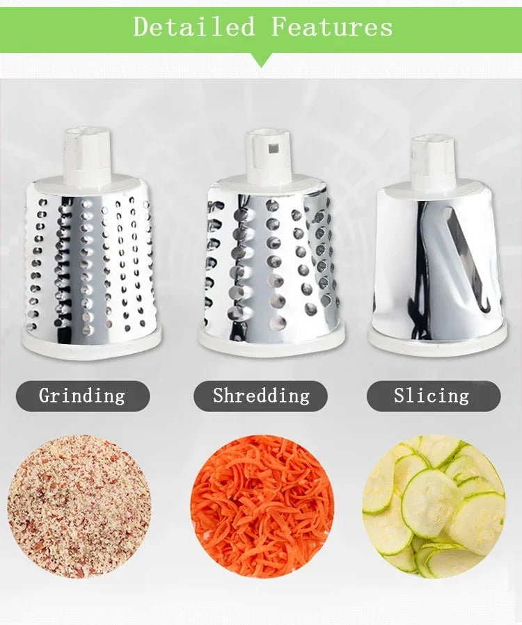 Multi-function 3 in 1 Drum Vegetable Cutter Slicer - Dwellus