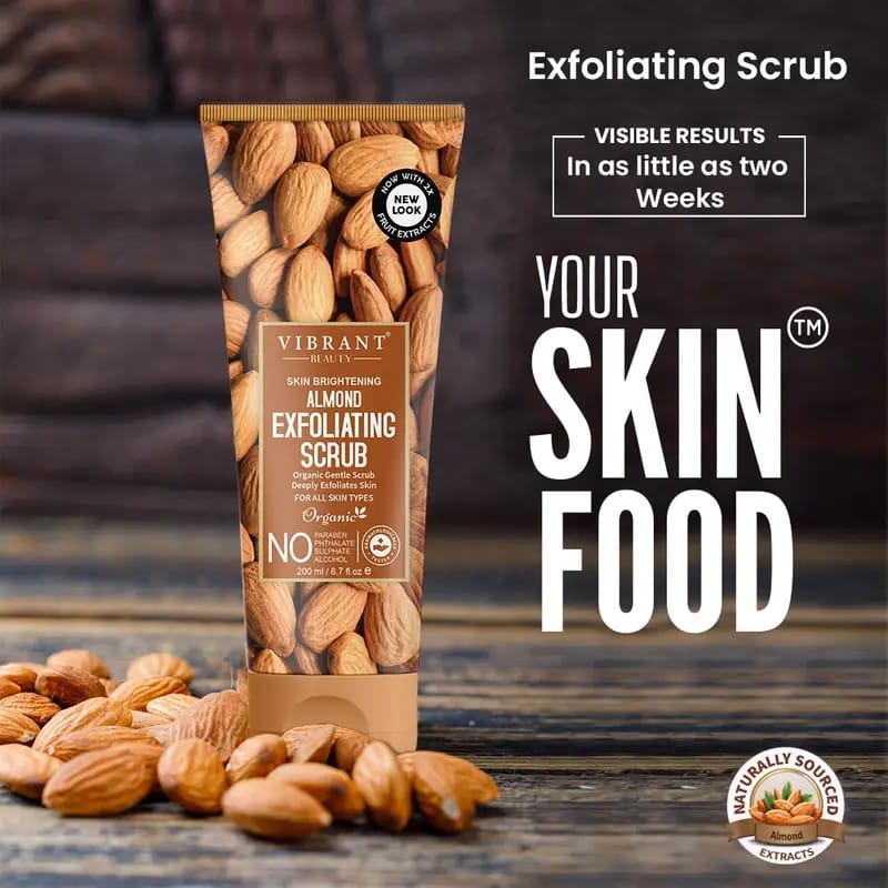 Vibrant Beauty Skin Brightening Almond Exfoliating Scrub