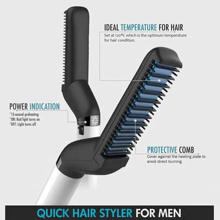 Electric Hair Straightener Comb For Men - Dwellus