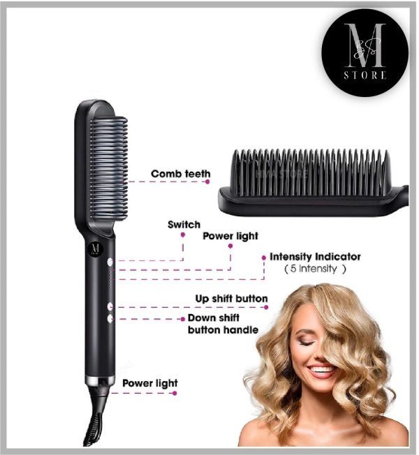 Electric Hair Straightening Brush (random Color) - Dwellus